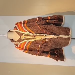 Vintage Handmade Boho Hippy Chic Oversized Sweater